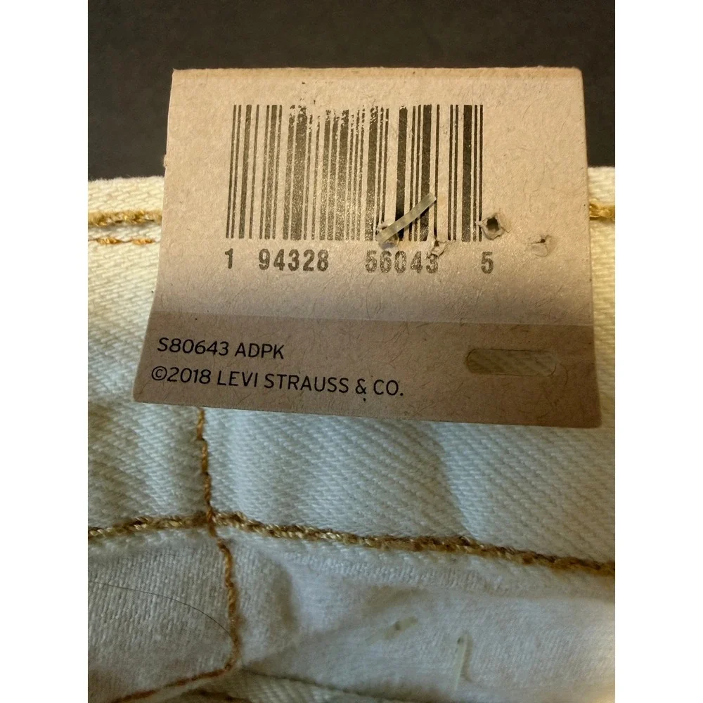 LEVI'S 569 - Men's Loose Straight Shorts - White Distressed Denim - Size 32 NWT